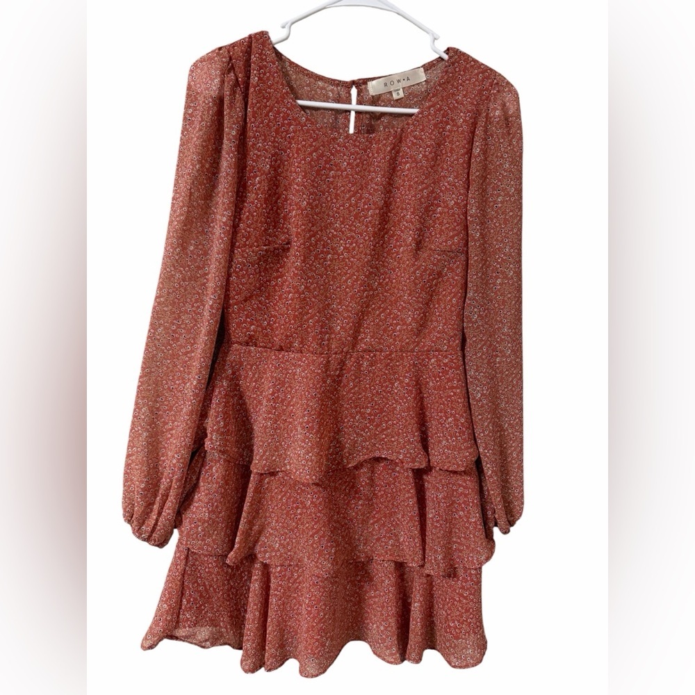 ROW A  Long Sleeve coral  Dress